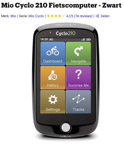 fietscomputer met navigatie